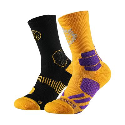 China Wholesale Custom Loose Cotton Terry Elite Basketball Crew Socks Breathable Knitting Men, Sports Socks for sale