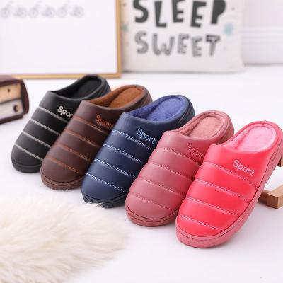 China Factory winter customized plush slippers house indoor home slippers for women and men for sale