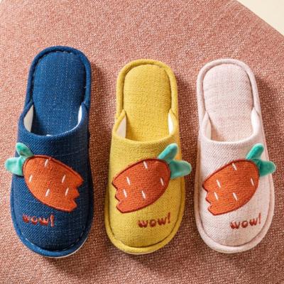 China Women Cute style cotton slippers manufacturers New design trend couple simple cartoon slipper men for sale