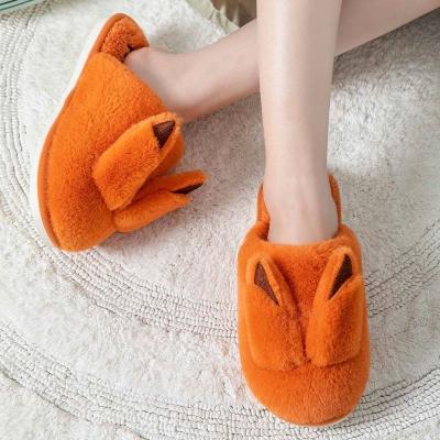 China Fashion Warm Faux Fur Pink Fluffy Winter Plush Fuzzy Indoor Home Slippers for Women for sale