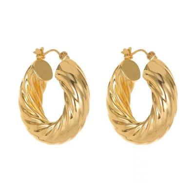 China Custom Brass Gold Plated Exaggerated Hoop Lead Free Environmentally Friendly Hip Hop Style Large For Women's Party Christmas Gifts Large Earings for sale