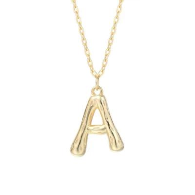 China Trend S925 18K gold letter pendant silver necklace environmental friendly hot women's personality lead-free 26 fashion for sale