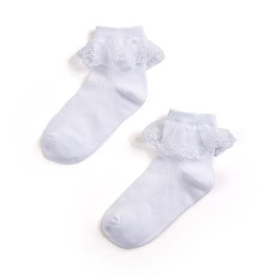 China Selling lace edge kids school kids fun unisex girls cotton warm loose antibacterial loose lace edge kids grab socks for sale