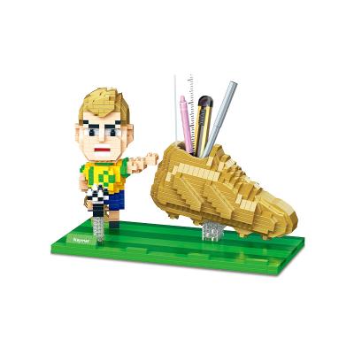 China Football Series Micro Star Particle Construction Toy Building Block Toys Children Set Pen Holder Educational Toy for sale