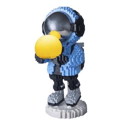 China Electronic Toy Astronaut Micro Diamond Particle Building Blocks Toys Birthday Gifts Family Moon-standing Adult Educational Ornaments for sale