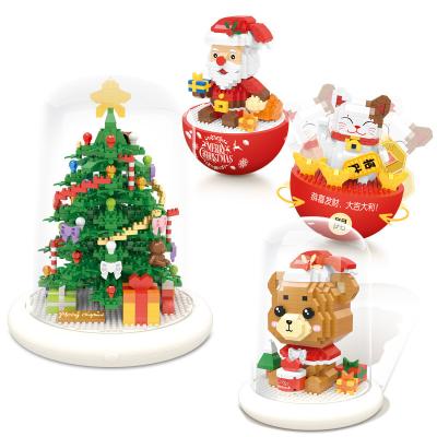 China Building Toy Christmas Series Lucky Cat Tumbler Small Particles Building Blocks To Insert Creative Toys for sale