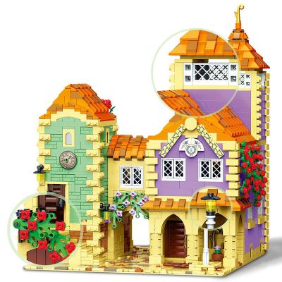 China Building Block Toy Holiday Inn Building Small Particles Model Puzzle Block Toy Children's Fun Building Block for sale