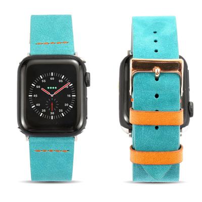 China Vintage Leather Sports Replacement Soft Leather Strap For Apple Watch Band 41MM Leather, Mens Womens Watch Band 42MM for sale