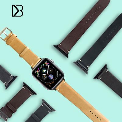 China Wax Oil Skin Vintage Leather Leather For Apple Watch Band 38mm 40mm 42mm Smart Watch Band 44mm for sale