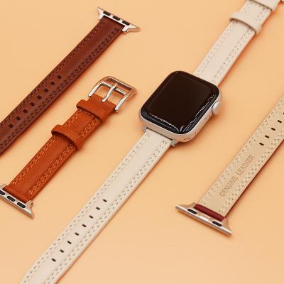 China Leather Suitable For Apple Watch7 Strap Apple Watch Band Vintage Leather Strap iwatch6 Men / Women Women And 45mm for sale