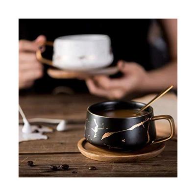 China Sustainable Simple Atmosphere Lightweight Round Shape Luxury Ceramic Coffee Mug Set for sale