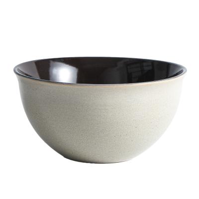 China Simple Korean Cute Ceramic Bowl Household Tableware Statistical Style Large Rice Bowl Soup Pot for sale