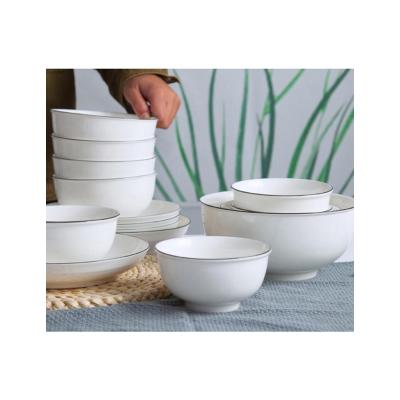 China Sustainable Porcelain Ceramic Modern Luxury Kitchen Set White Crockery Dishes for sale