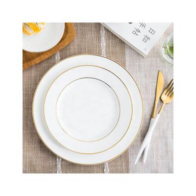 China Custom Sustainable Elegance Porcelain Dinnerware Set White Stocked Sustainable Dishes for sale