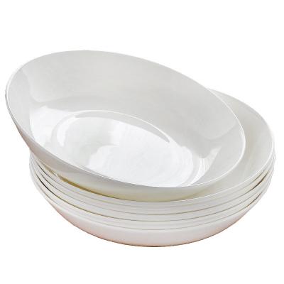 China Sustainable Bone China White Dish For Dinner And Household Deep Mouth Dish Pure Combination Set Dish Deep White for sale