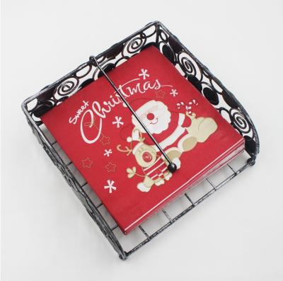 China Soft Custom Printed Christmas Cocktail Napkins for sale