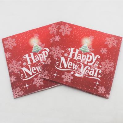 China Newest Christmas Paper Napkin 3 Ply Christmas Mary Soft Custom Tissue Paper Napkin for sale