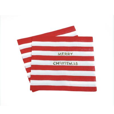 China Premium Soft Custom Red Printed Christmas Napkins Paper Napkins Party Paper Napkins for sale