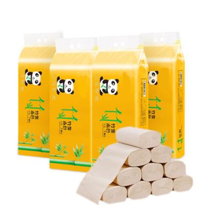 China 100%virgin ply 100%virgin soft core and 2 ply wood pulp pulp toilet paper roll coreless recycled bamboo tissue paper for sale