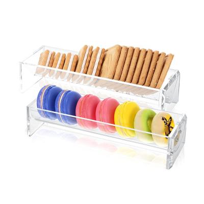 China Single Sided Acrylic Display Tray Cracker Cookie Display Biscuit Stand for sale