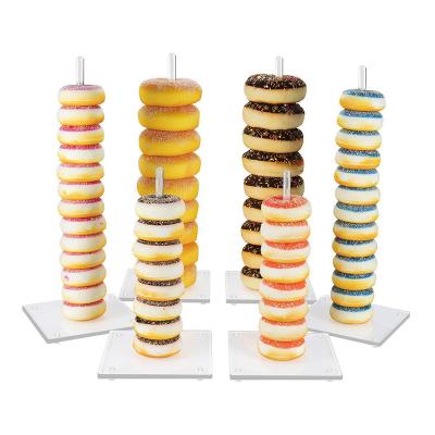 China 1)Supermarket 2)Shops Donut Display Stand Acrylic Transparent Donut Wedding Stand Six-piece set of 2 bases for sale