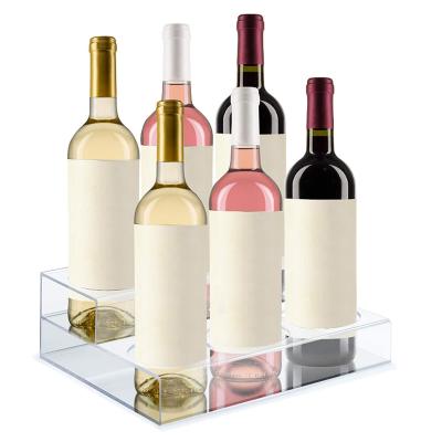 China Acrylic Wine Champagne Acrylic Morden 6 Hole Wine Display Rack Bar Counter Base for sale