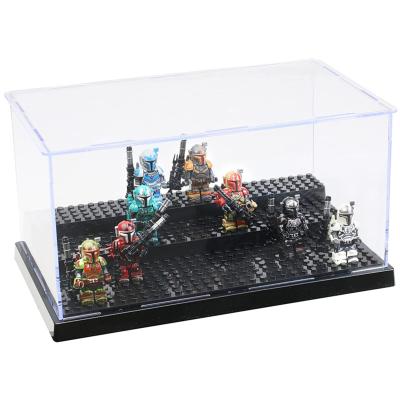 China Customized 3-Level Single Sided Acrylic Dustproof Display Case For Collectible Bricks Blocks Toys Models Minifigures Building for sale