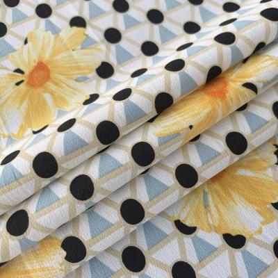 China Cheap Price Woven Stretch 97% Polyester 3%Spandex Wool Peach Printed Fabric for sale