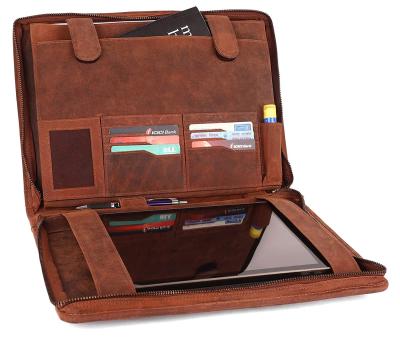 China Professional PU Business Folder Organizer For Men And Women Padfolio Document Bag Durable Leather Folder for sale