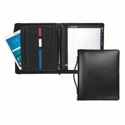 China Leather Zipper Binder Folder With Retractable Handle And 10.1