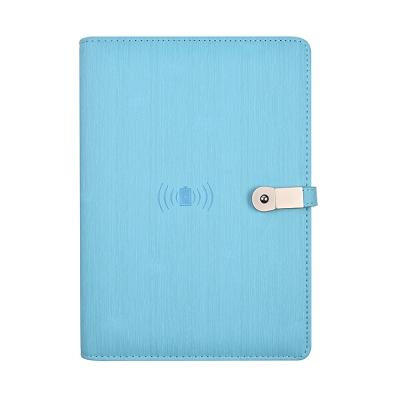 China Customized A4 Binder Cover Leather Folder Hardcover Book With Powerbank for sale