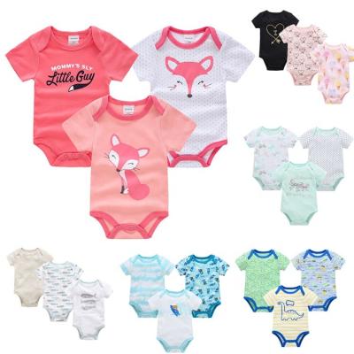 China 100% Fiber Baby Clothes New Arrivals Spandex Jumpsuit Cos Arket Ins T-shirts Bamboo Cartoon Teams Baby Romper Rompers for sale