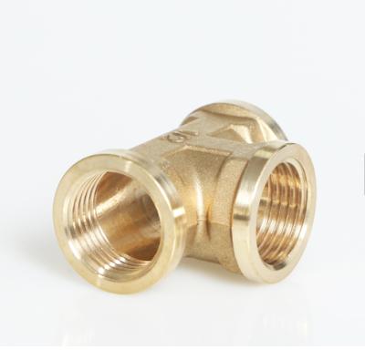 China Brass Union Tube Fittings Tee With Double Ferrule 1/4 1/2 Equal for sale