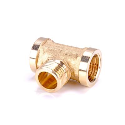 China Drinking water cold& hot brass fittings brass / bronze female tees with compression fittings connect tee for sale