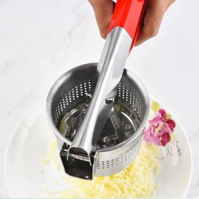 China New 2023 Stainless Steel Potato Press Household Fruit Vegetable Creative Potato Crusher Viable Manual Squeezer Potato Crusher for sale