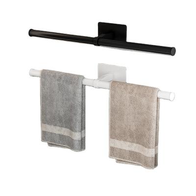 China Viable Bathroom No Rod Creative Simple Bilateral Single Hole Towel Rack Wall Hanging Towel Holder Minimalist for sale