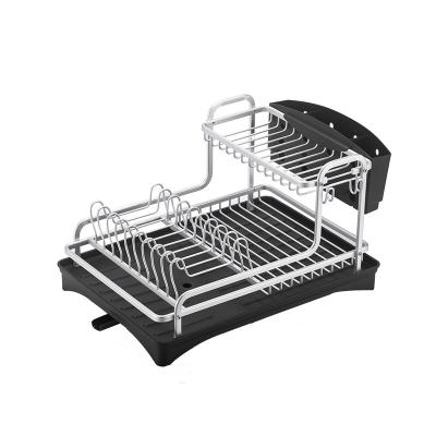 China DS1326 Durable Kitchen Dish Rack Sink Dish Drainer Rack Rustproof Drip Tray For Cabinet for sale