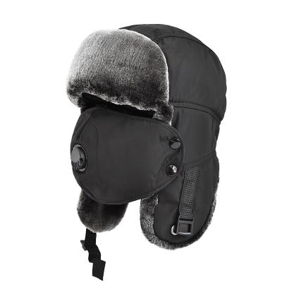 China breathable & Wholesale Waterproof Mens Faux Fur Trapper Hat With Earflap Ushanka Custom Hats Mask Russian Winter Style Bomber Hunting Hat for sale