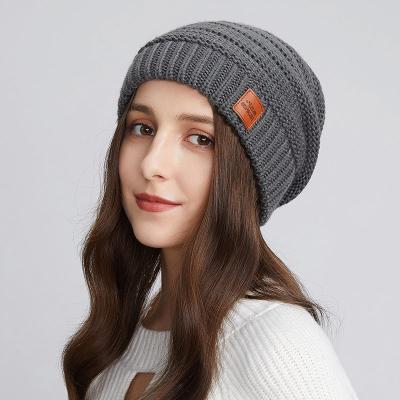 China Winter Common Stock Slouchy Beanie Hats For Women Chunky Thick Beanie Cable Baggy Warm Knitted Hat Wholesale RST for sale