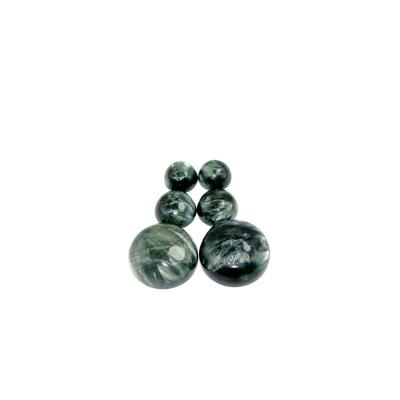 China Wholesale Natural Gemstone Accessories Men's A.C.A. Seraphinte Women Party Gift Loose Beads Round Cut Pendant For Jewelry Making for sale