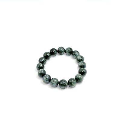 China AA CLASSIC Natural Wholesale Handmade Bracelet Natural Seraphinite Semi Precious Gemstone Beads 13mm Stretch Bracelet for sale