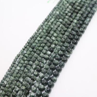 China DIY Jewelry Making AA Natural Seraphinite Gemstone Wholesale Loose Beads For Jewelry Making 6mm 7mm 8mm 9mm 10mm Seraphinite Beads for sale