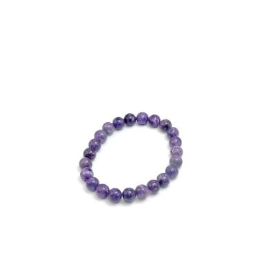 China CLASSIC Natural AAA Wholesale Handmade Bracelet Natural Semi Precious Charoite Gemstone Beads 8mm Stretch Bracelet for sale