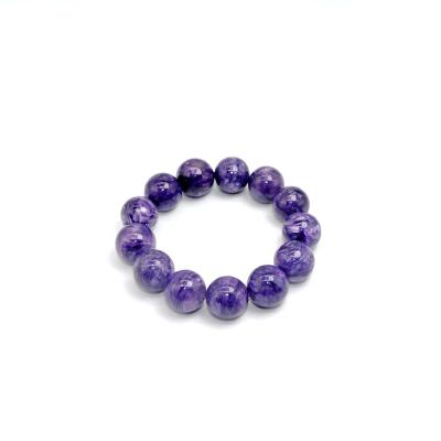 China CLASSIC Natural AAA Wholesale Handmade Bracelet Natural Semi Precious Charoite Gemstone Beads 17mm Stretch Bracelet for sale