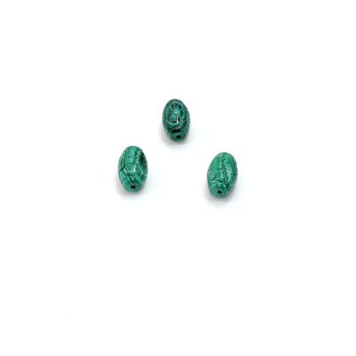 China Wholesale Accessories AAA Women Party Gift Natural Malachite Men's Accessory Gemstone Loose Beads Rice Bead Carving Pendant For Jewelry Making for sale