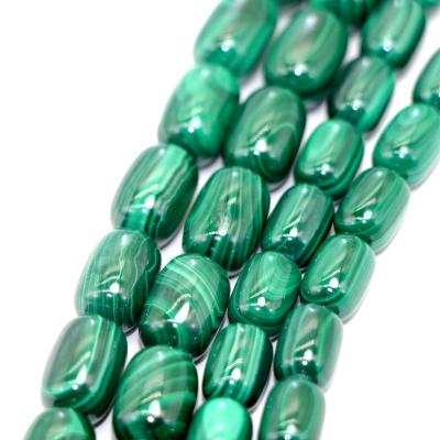 China DIY Jewelry Making Natural AAA Malachite Gemstone Wholesale Loose Beads For Jewelry Making Wax Gourd Shaped Beads 8*12/10*14 Malachite Beads for sale