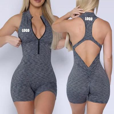 China Women's Breathable Custom Made One-Piece One Piece Sleeveless Yoga Jumpsuit Sexy Fitness Exercise Overalls for sale