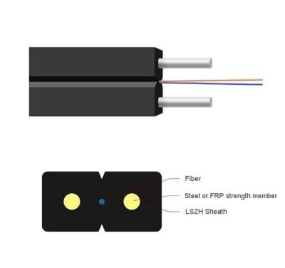 Chine Cable de décharge aérien FTTH intérieur 1 cœur 2 cœur 4 cœurs GJXH à vendre