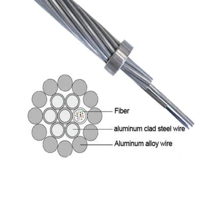 China OPGW Fiber Optic Cable 12 16 cores Composite Overhead Ground Wire stainless armoured for sale