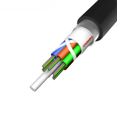 China Anti Rodent Fiber Optic Cable FRP DI Electrical Armoured Under Ground Directly Buried Fibre Optic Cable for sale